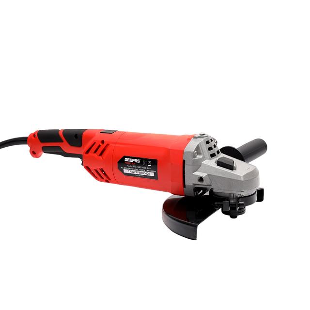 Geepas Angle Grinder 230mm - Keyless Protective Guard Anti Start Feature Top Body Switch with Side Handle - No Load 66000RPM - Ideal for Metal Cutting/Grinding - 2400W