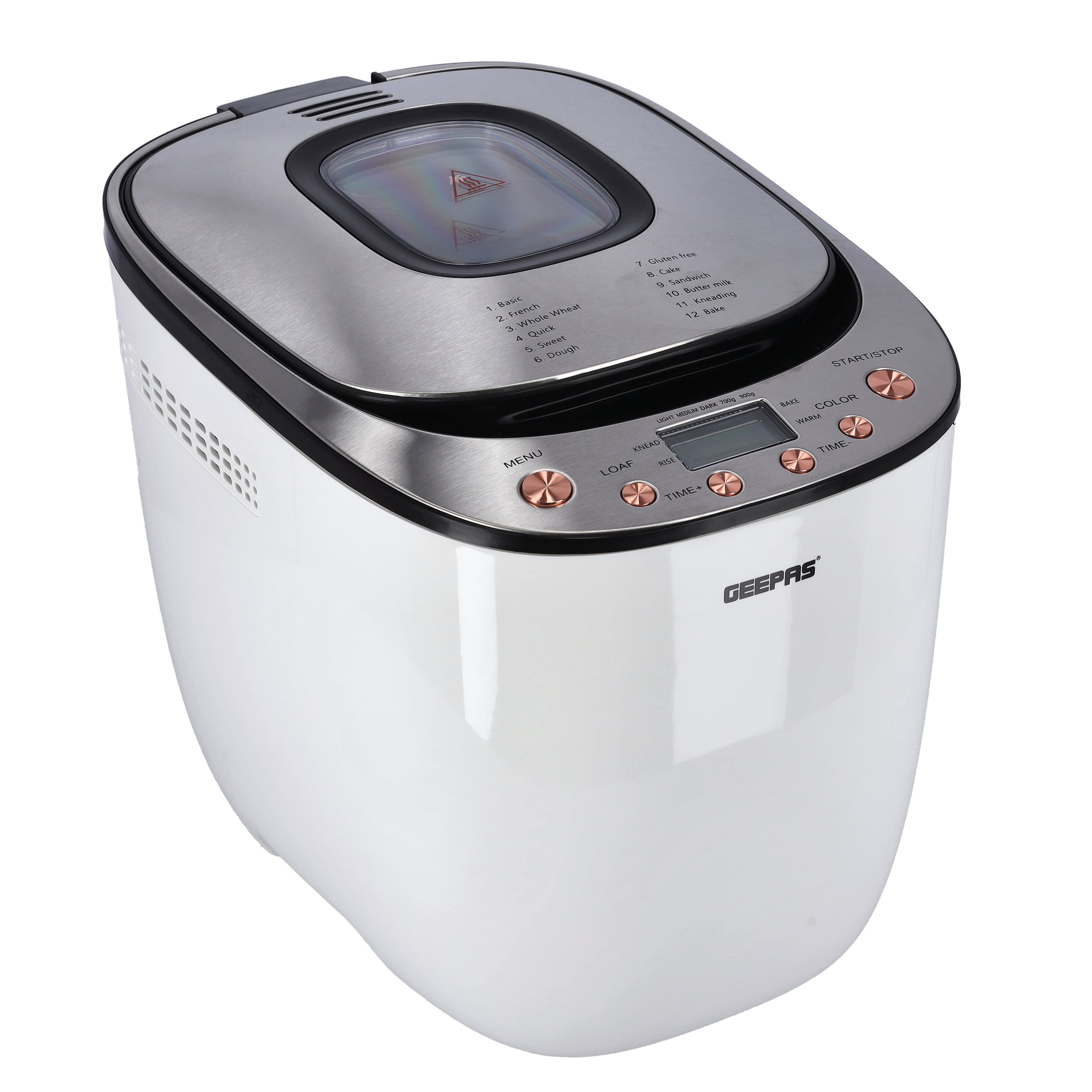 Geepas Compact Powerful 2.0LB Bread Maker with 12 Digital Programs & 13 Hour Programmable Delay Timer