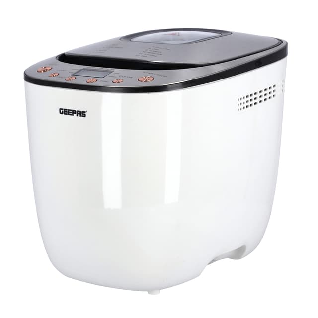 Geepas Compact Powerful 2.0LB Bread Maker with 12 Digital Programs & 13 Hour Programmable Delay Timer - 126630