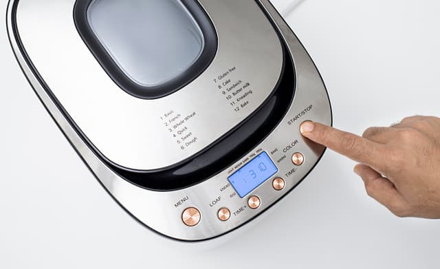 Geepas Compact Powerful 2.0LB Bread Maker with 12 Digital Programs & 13 Hour Programmable Delay Timer - 126637