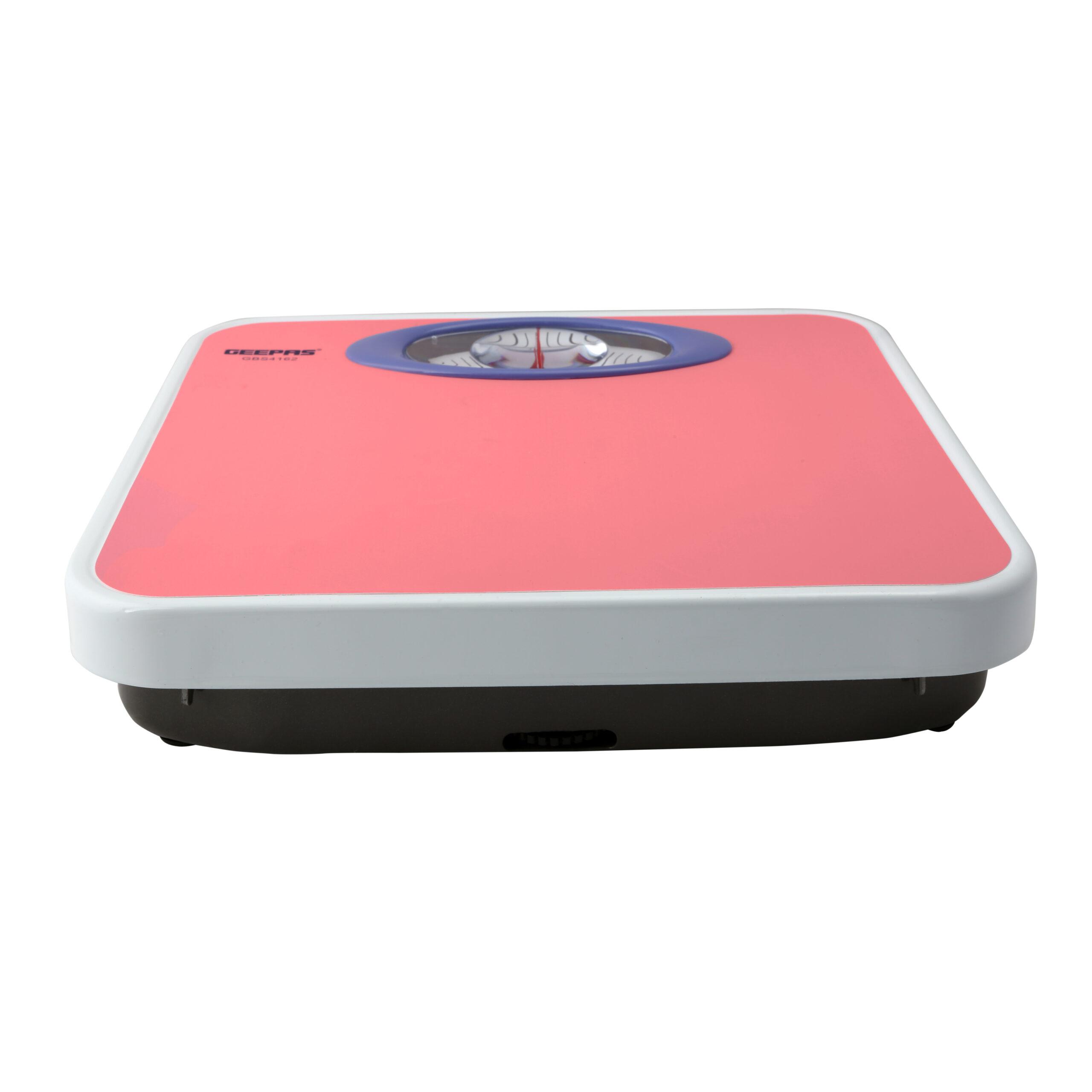 Geepas Weighing Scale - Analogue Manual Mechanical Weighting Machine for Body weight machine - 125Kg Capacity - Bathroom Scale, Large Rotating dial for Accuracy