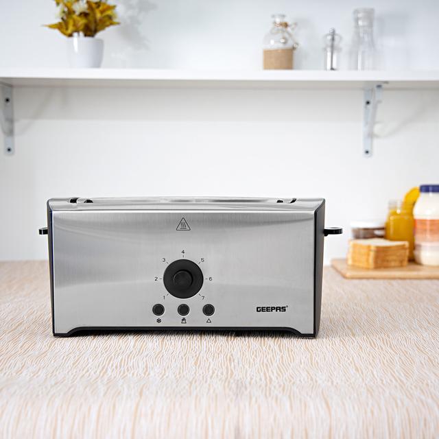 توستر للخبز Geepas 4 Slice Toaster Stainless Steel - SW1hZ2U6MTM1NTcw