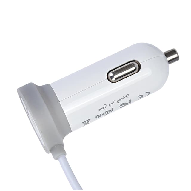 Geepas Car Charger- 2.1A, Fast Car Charger, Mini Cigarette, USB Adapter, Quick Charge Compatible with Note 9/Galaxy S10/S9/S8 - 2 Device Connecting Option