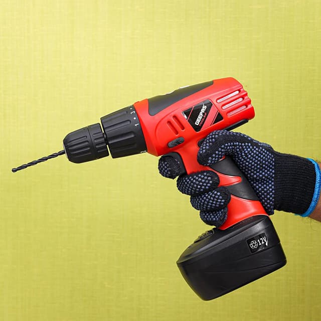 دريل شحن لاسلكي 550 دورة / الدقيقة 12 فولت جيباس Geepas 12V 0-550RPM Cordless Percussion Drill