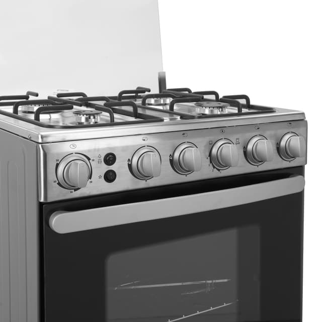 Geepas 60*60 Cm Cooking Range - 4 Gas Euro Pool Type Burners Convection Oven with Lamp, Durable Metal Knobs - Perfect for Cook, Bake & Grill