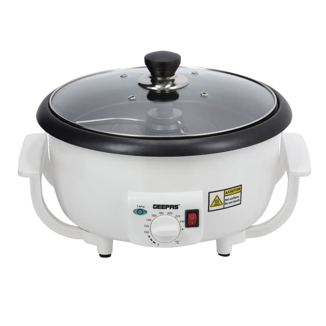 محمصة قهوة تعمل بالكهرباء بسعة 750 غرام مع مؤقت Coffee Roaster, Roasts 750gms Of Coffee at A Time - Geepas