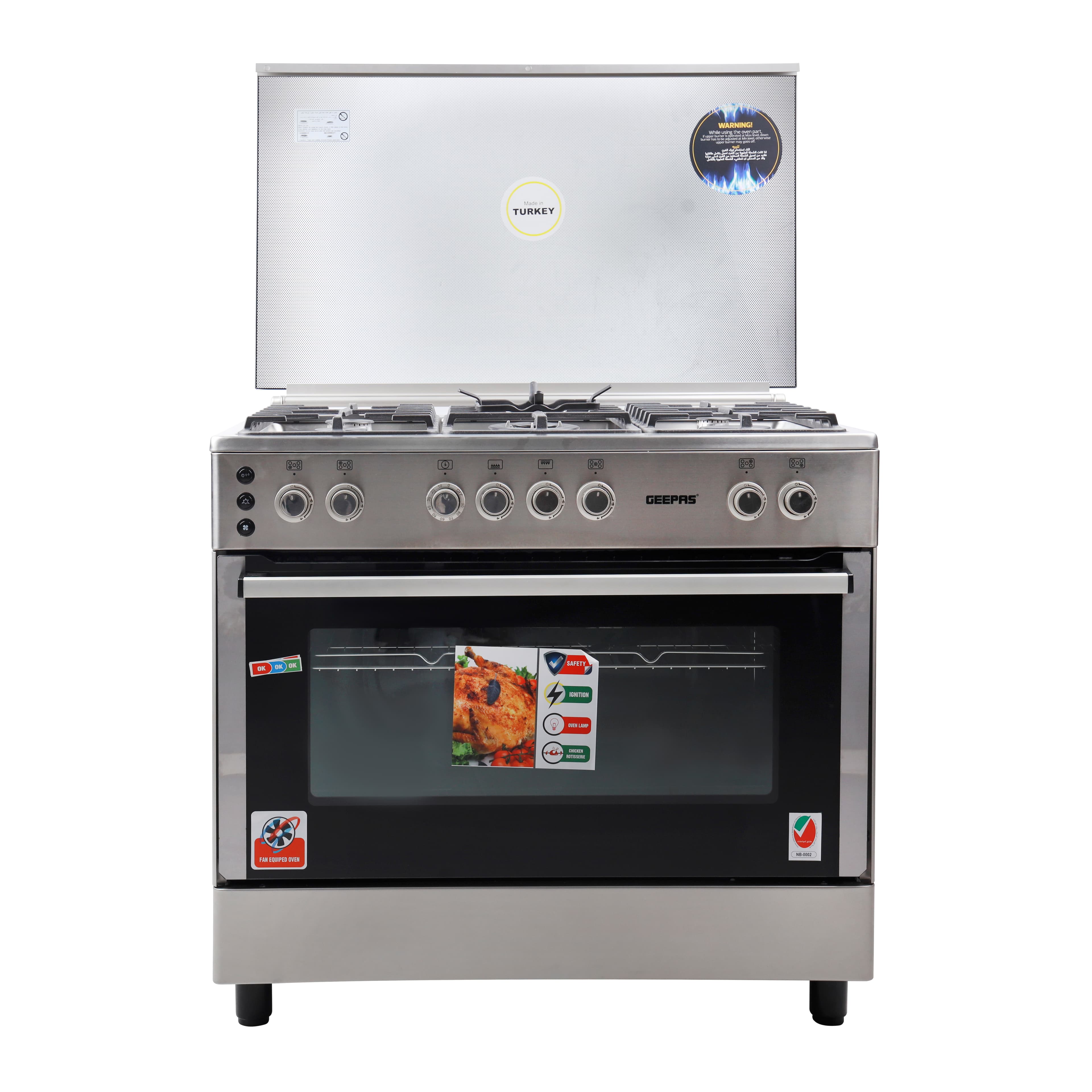 Geepas 90x60 Cooking Range GCR9077FTCST