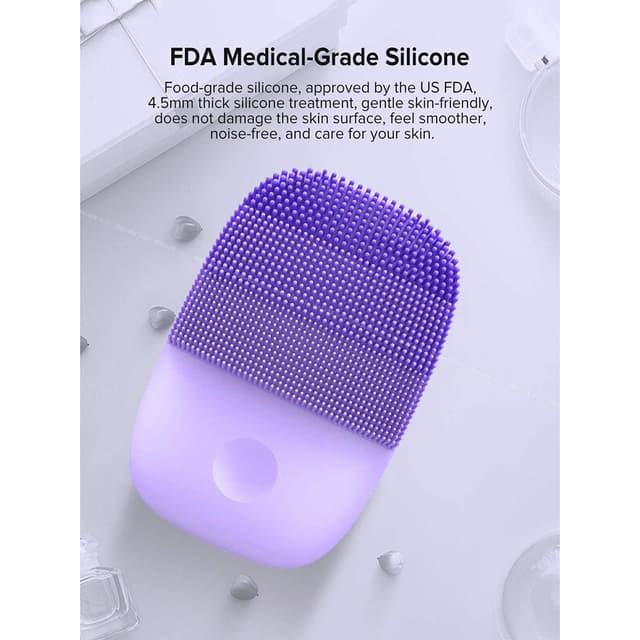 inFace Xiaomi Inface Facial Cleansing Brush Upgrade Version Mijia Electric Sonic Face Brush Deep Cleaning Waterproof Tool - Purple - Purple