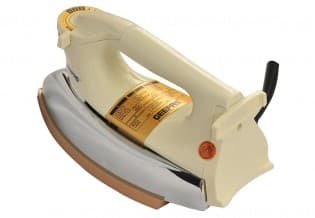 مكواة بقوة 1000 واط  Dry Iron Box with Nonstick Golden Teflon