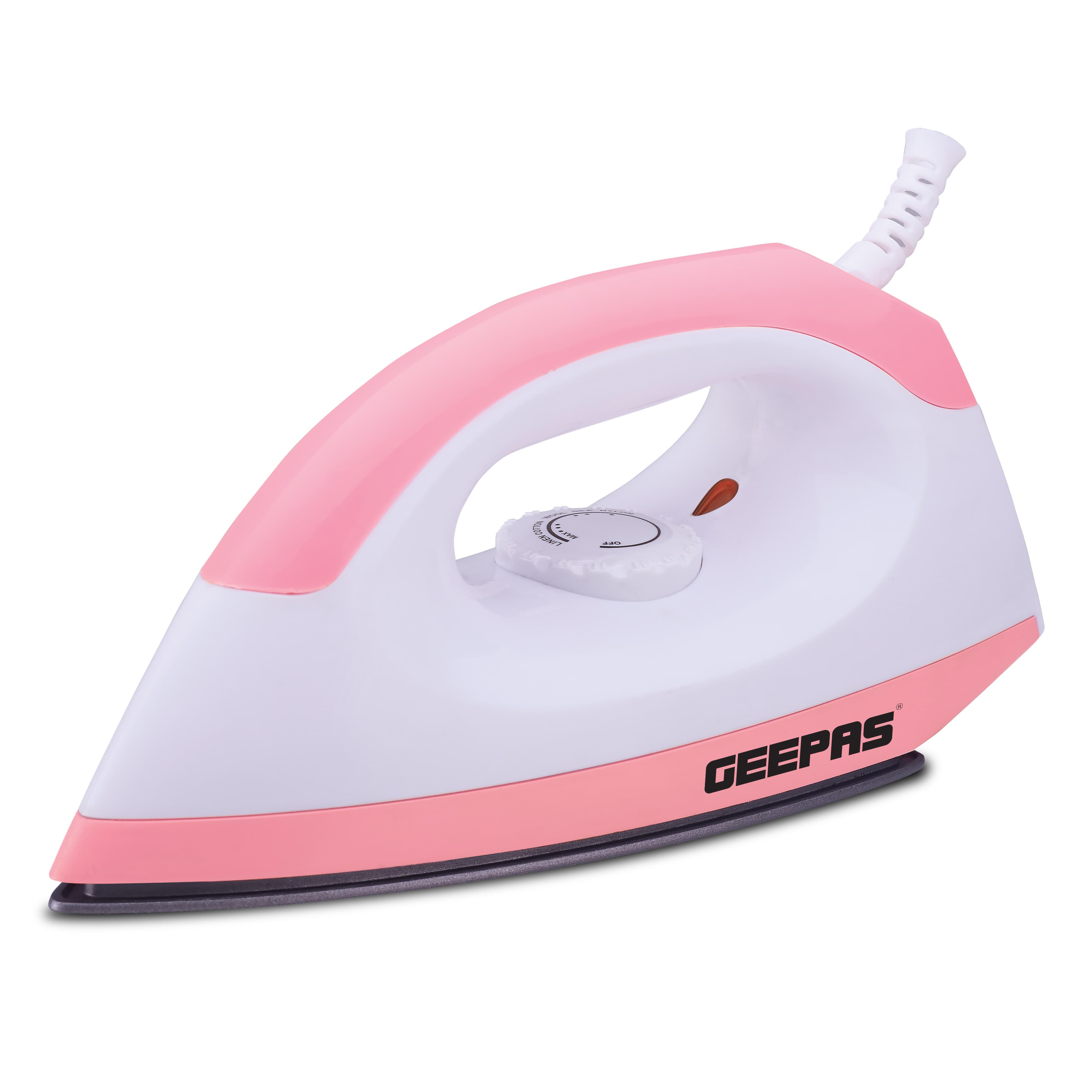 Geepas GDI7782 1200W Dry Iron - Non-Stick Coating Plate & Adjustable Thermostat Control - Indicator Light with ABS Material - 2 Years Warranty