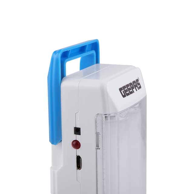 Geepas GE53013 Rechargeable LED Lantern - Emergency Lantern with Portable Handle - 18 Pcs SMD 0.2W Hi-Power Luminous LEDs, 4 Hours Working (One Tube)