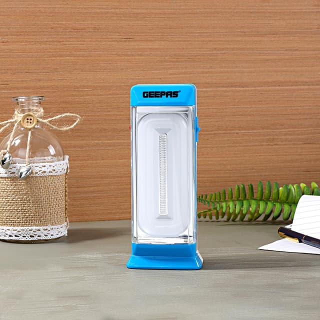 Geepas GE53014 Rechargeable LED Lantern - 20 Pcs SMD Hi-Power Luminous LEDs, 4 Hours Working (Weak Light) -Suitable for Power Outages - 2 Years Warranty