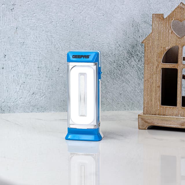 Geepas GE53014 Rechargeable LED Lantern - 20 Pcs SMD Hi-Power Luminous LEDs, 4 Hours Working (Weak Light) -Suitable for Power Outages - 2 Years Warranty