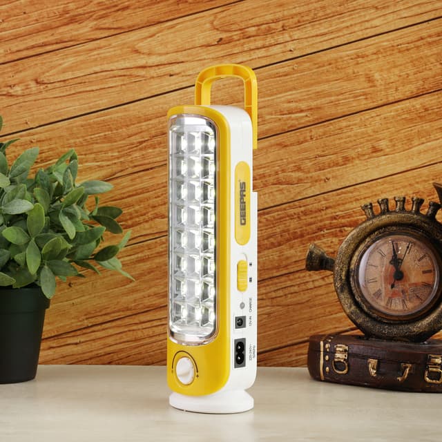 مصباح Geepas Rechargeable LED Lantern | Emergency Lantern with Light Dimmer Function | 24 Mega Luminous HiPower LEDs, 15 Hours Working