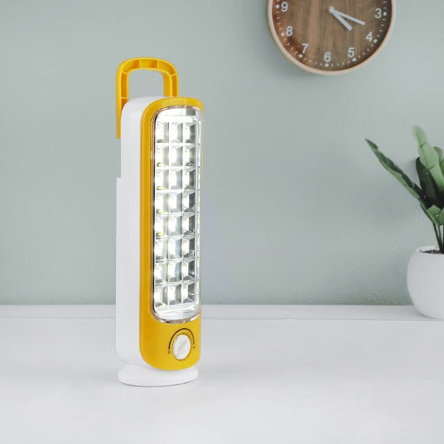 مصباح Geepas Rechargeable LED Lantern | Emergency Lantern with Light Dimmer Function | 24 Mega Luminous HiPower LEDs, 15 Hours Working