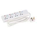 Geepas 4 Way Extension Socket 13A – 4 Power Switches with Led Indicators - Extra Long 3m Cord with Over Current Protected - Ideal for All Electronic Devices