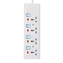 Geepas 4 Way Extension Socket 13A – 4 Power Switches with Led Indicators - Extra Long 3m Cord with Over Current Protected - Ideal for All Electronic Devices