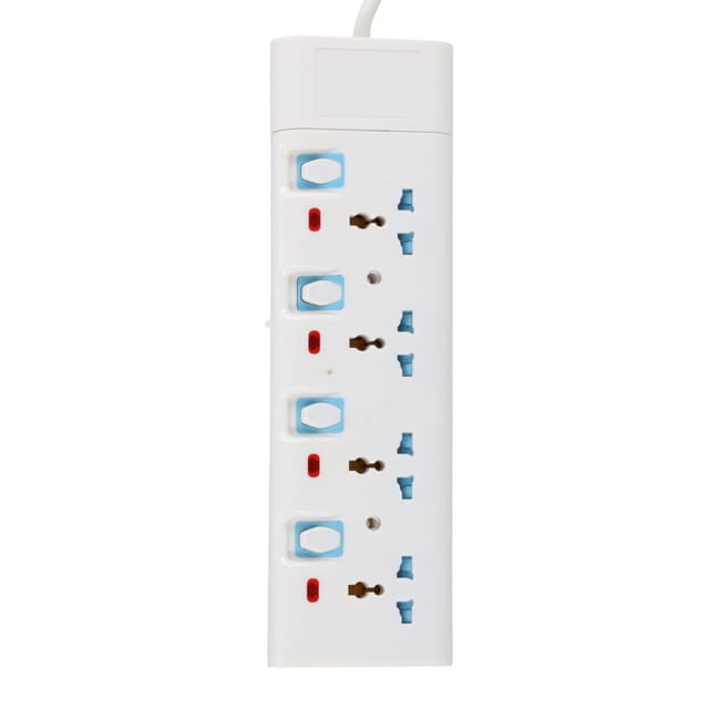 Geepas 4 Way Extension Socket 13A – 4 Power Switches with Led Indicators - Extra Long 3m Cord with Over Current Protected - Ideal for All Electronic Devices