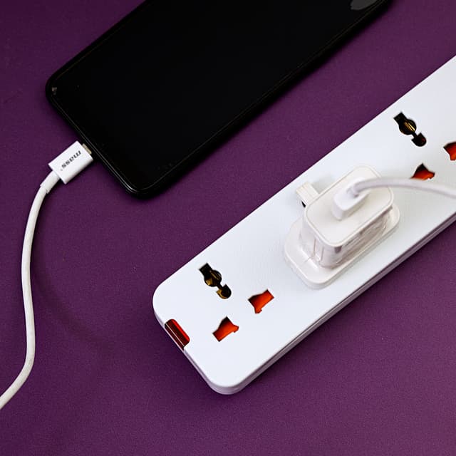 Geepas 3 Way Extension Socket 13A - Charge Multiple Devices with Child Safe, Extra Long Cord & Over Current Protected - Ideal For All Electronic Devices - 120597