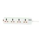 Geepas 4 Way Extension Socket 13A - Extension Strip With Led Indicators - Child Safe -Extra Long Cord with Over Current Protected - Ideal For All Electronic Devices