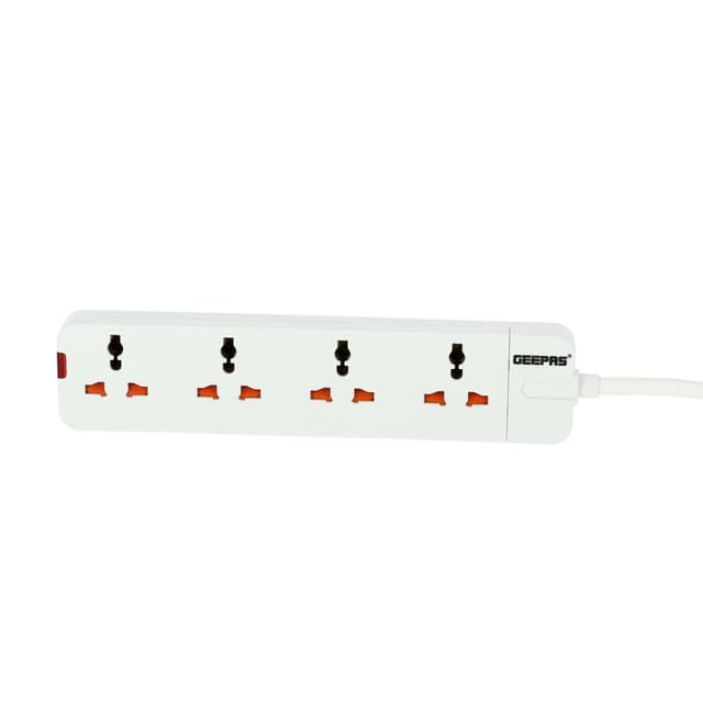 Geepas 4 Way Extension Socket 13A - Extension Strip With Led Indicators - Child Safe -Extra Long Cord with Over Current Protected - Ideal For All Electronic Devices