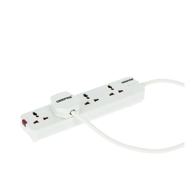 Geepas 4 Way Extension Socket 13A - Extension Strip With Led Indicators - Child Safe -Extra Long Cord with Over Current Protected - Ideal For All Electronic Devices