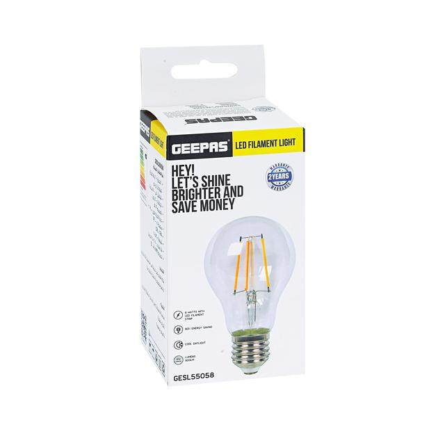 مصباح كهربائي Geepas Energy Saving LED Filament 8W -4000K & 810Lm | 1500 Hours Working - SW1hZ2U6MTQ5NDYz