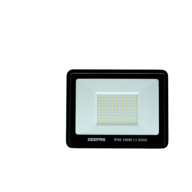 مصباح  Geepas Led Flood Light 100W - Downlight Ceiling Light, Natural Cool White 6500K | Ultra Slim | Ideal for Parking, Restaurant, Store Room & More - 257378