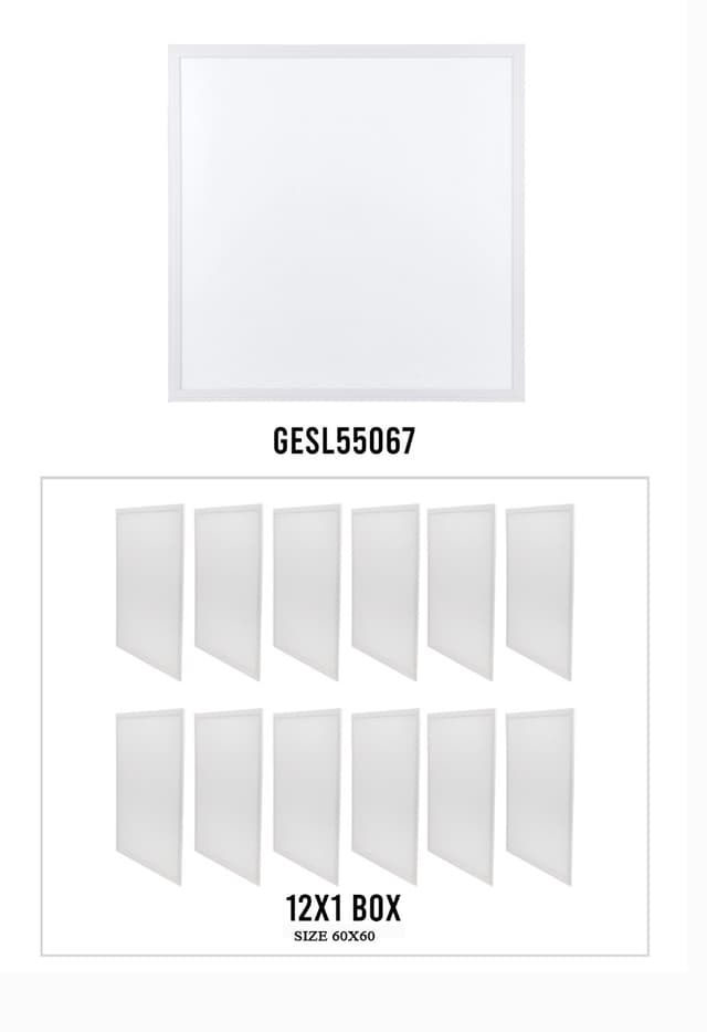 Geepas 60x60 Grid Panel Light 40W - SMD LED with 80% Energy Saving with 3200 Lumens - Wide Angle Brightness - 2 Years Warranty
