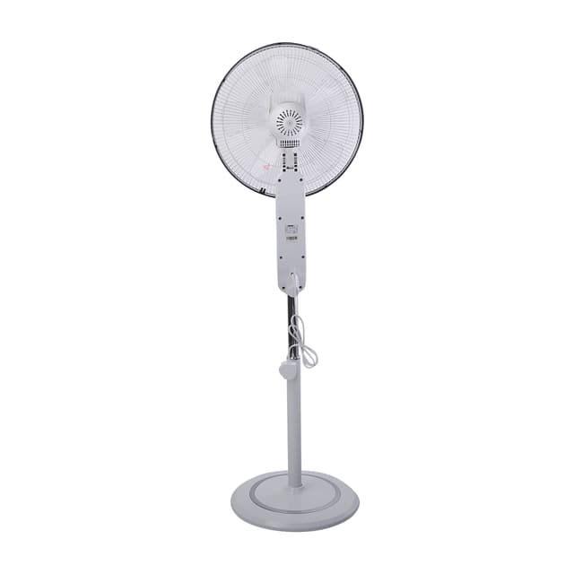 Geepas GF9466 16" Stand Fan With Remote Control 50W - 3 Speed, 5 Leaf Blade, Adjustable Height & Tilt Setting With Led Display - Auto Off - 2 Years Warranty
