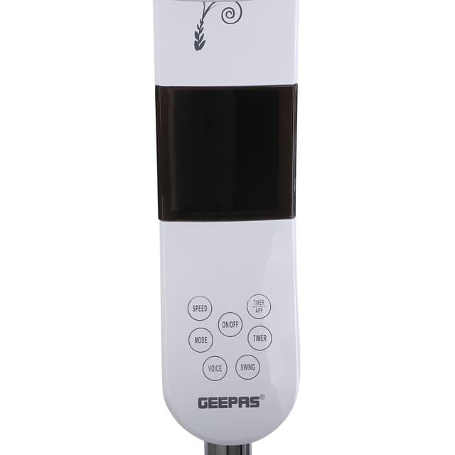 Geepas GF9466 16" Stand Fan With Remote Control 50W - 3 Speed, 5 Leaf Blade, Adjustable Height & Tilt Setting With Led Display - Auto Off - 2 Years Warranty