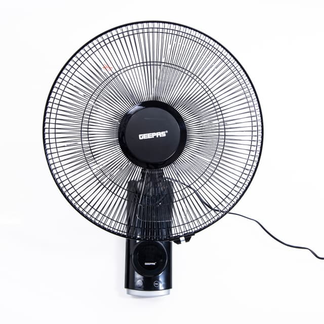 Geepas 16-Inch Wall Fan 60w - 3 Speed Settings With 7.5 Hours Timer | Wide Oscillation & Oveheat Protectio| Ideal For Home Green House Work Room Or Office Use