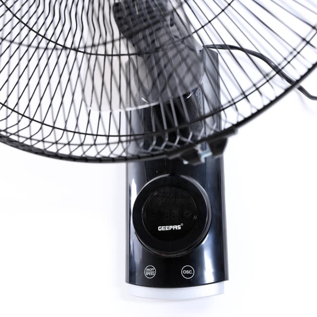 Geepas 16-Inch Wall Fan 60w - 3 Speed Settings With 7.5 Hours Timer | Wide Oscillation & Oveheat Protectio| Ideal For Home Green House Work Room Or Office Use