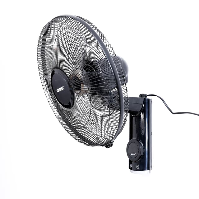 Geepas 16-Inch Wall Fan 60w - 3 Speed Settings With 7.5 Hours Timer | Wide Oscillation & Oveheat Protectio| Ideal For Home Green House Work Room Or Office Use
