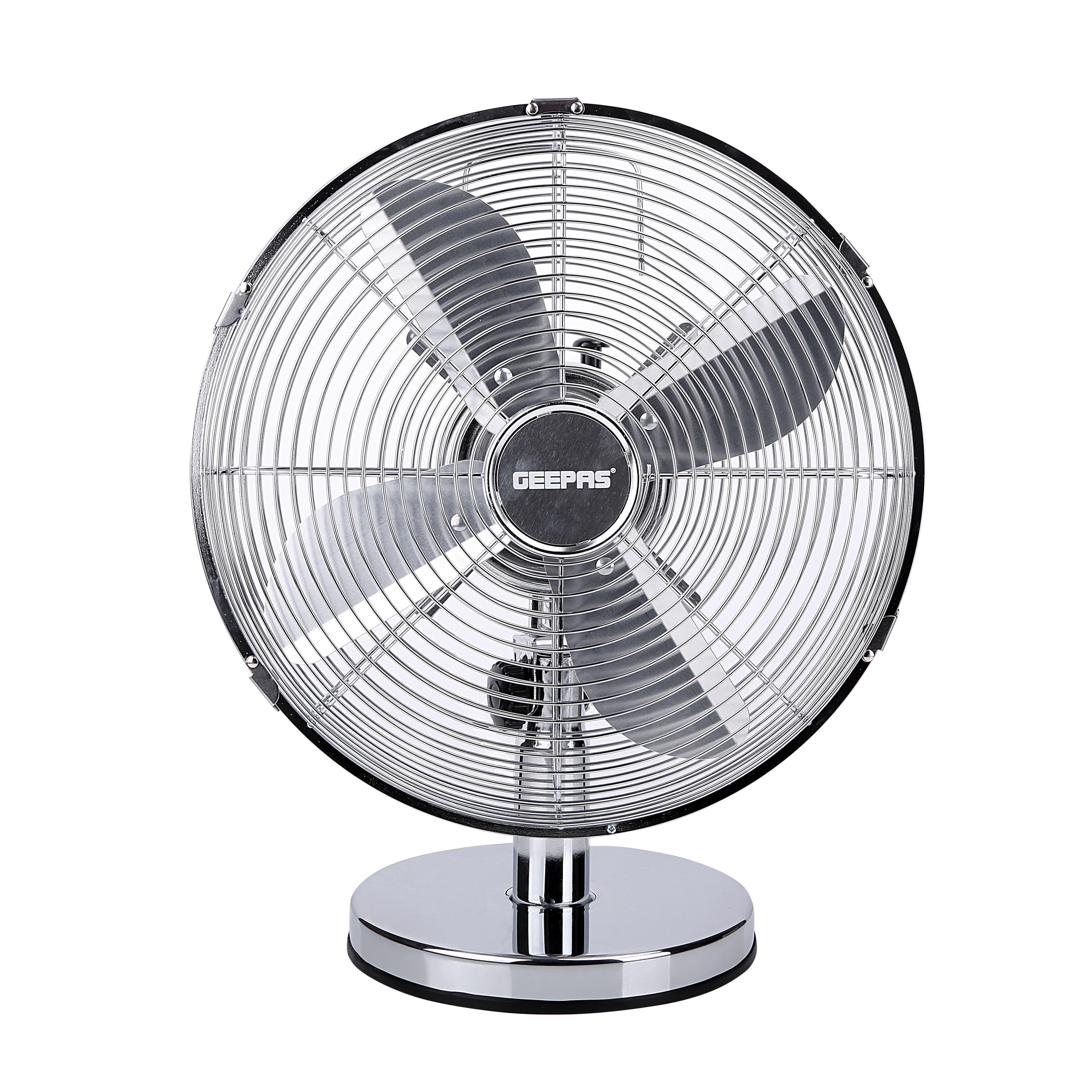 Geepas 12-Inch Metal Table Fan 3 Speed Settings With Wide Oscillation With Stable Base Ideal For Desk Fan, Home Or Office Use 2 Year Warranty