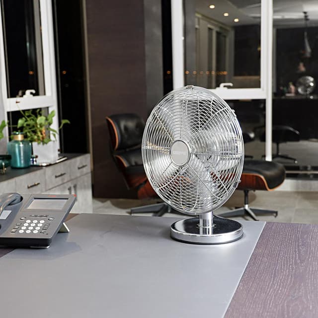 Geepas 12-Inch Metal Table Fan 3 Speed Settings With Wide Oscillation With Stable Base Ideal For Desk Fan, Home Or Office Use 2 Year Warranty