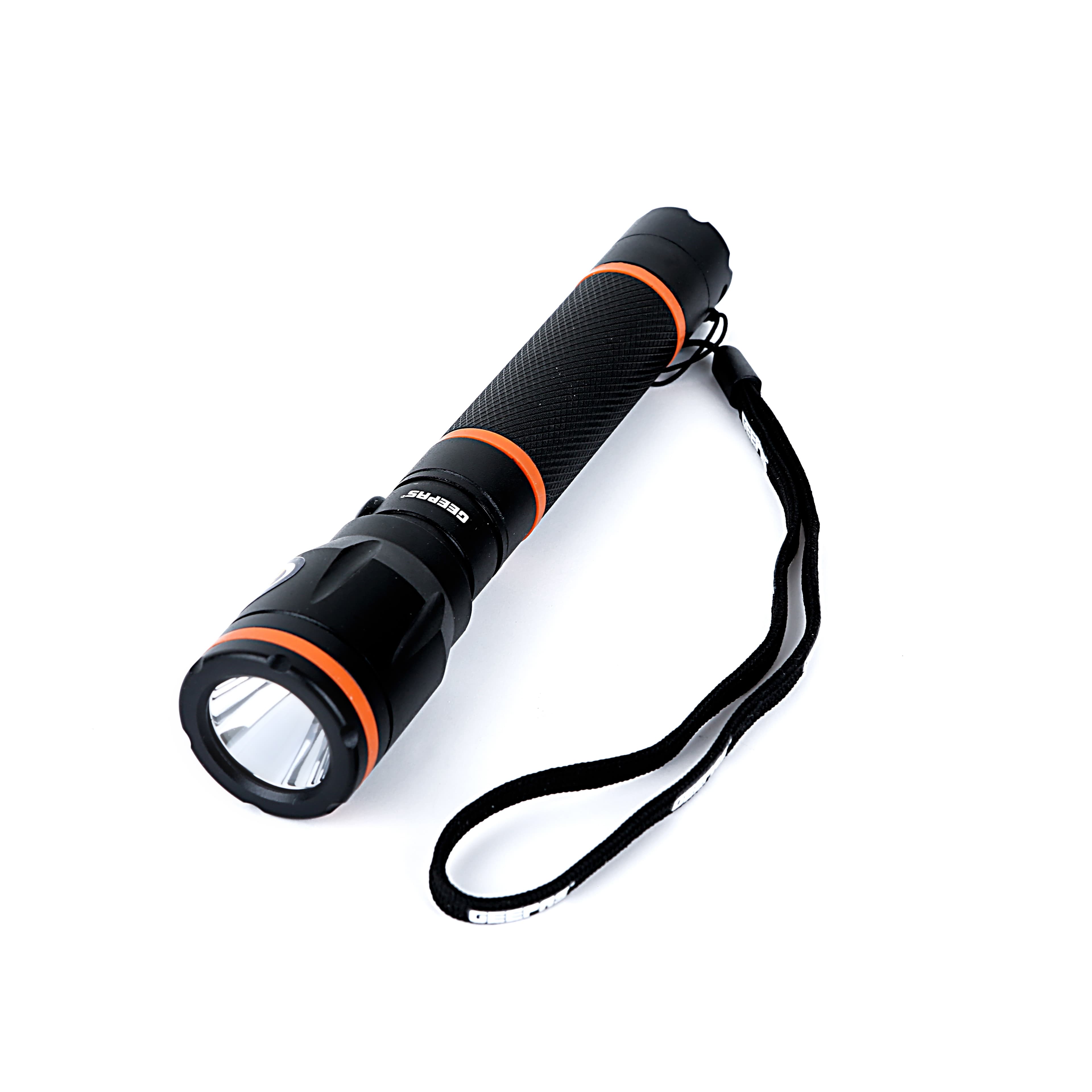 Geepas GFL4659 Rechargeable LED Flashlight - Portable Waterproof Hyper Bright 3W CREE LED Torch Light - 1.5 Hours Working with 1000M Distance Range