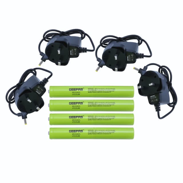 كشاف يدوي ( 4 قطع ) قابل لإعادة الشحن  Geepas - LED Flashlight