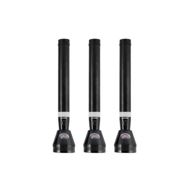 Geepas GFL51026 3 IN 1 Rechargeable Led Flashlight 265MM - 2000 Meters Range, Portable Torch with 3 Hours Continuous Working-Ideal for Camping & More