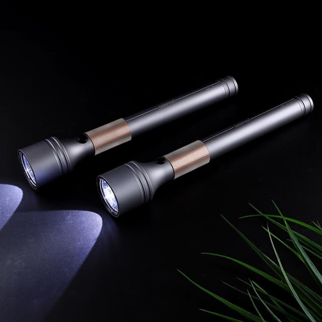 مصباح يدوي Geepas 2 PCS Rechargeable Water Proof LED Flashlight - 3000 Mah Super