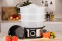 Geepas GFS63025UK Food Steamer 12L Capacity - 3 Tiers - 75 Minutes Timer - Stainless Steel Housing - Makes Healthy Food, Meat, Fish & Steam - 2 Year Warranty