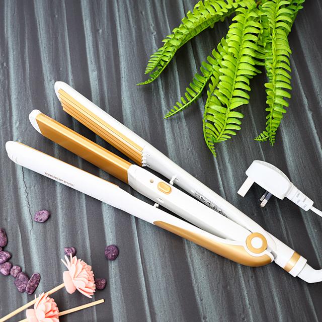 Geepas 2 In 1 Ceramic Hair Straightener - Neo Wave, Auto Adjustable Temperature & 360 Degree Swivel Cord - Ideal for Long & Short Hairs - 2 Years Warranty - SW1hZ2U6MTM4ODI4