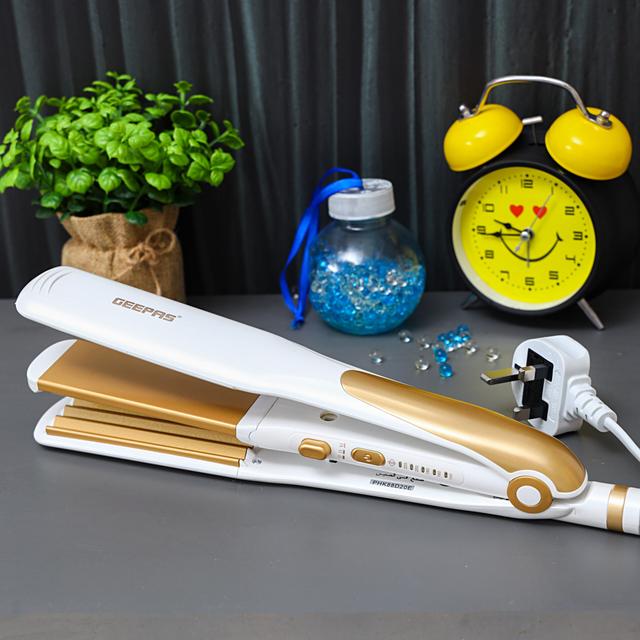 Geepas 2 In 1 Ceramic Hair Straightener - Neo Wave, Auto Adjustable Temperature & 360 Degree Swivel Cord - Ideal for Long & Short Hairs - 2 Years Warranty - SW1hZ2U6MTM4ODMy