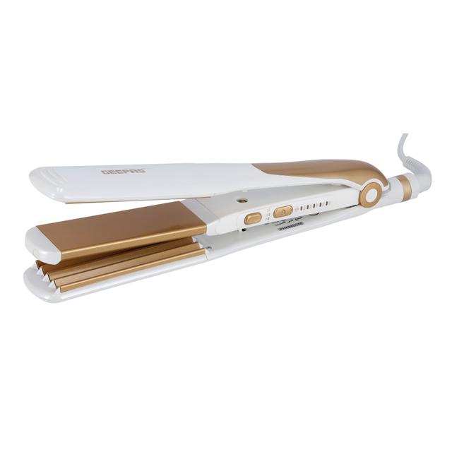 Geepas 2 In 1 Ceramic Hair Straightener - Neo Wave, Auto Adjustable Temperature & 360 Degree Swivel Cord - Ideal for Long & Short Hairs - 2 Years Warranty