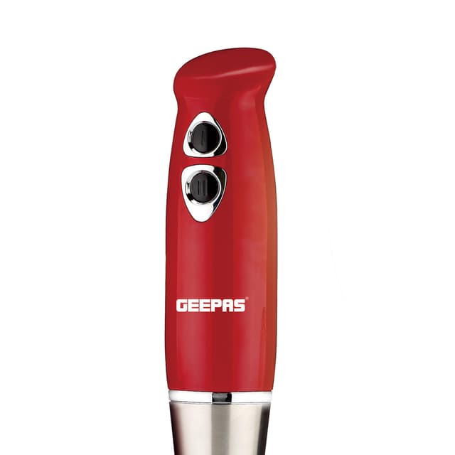 خلاط كهربائي يدوي  Geepas 400W Hand Blender - Stainless Steel Blades with 2 Speed  860ml Chopper Bowl & Electric Egg Whisk