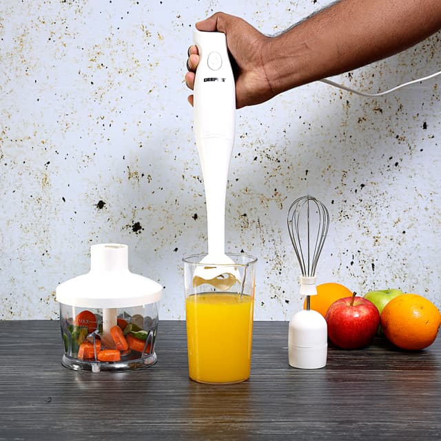 Geepas 200w Hand Blender Set 2-Speed, Detacheable Stick Blender & Wisk Stainless Steel Blades Ideal For Smothies, Shakes, Purees & More