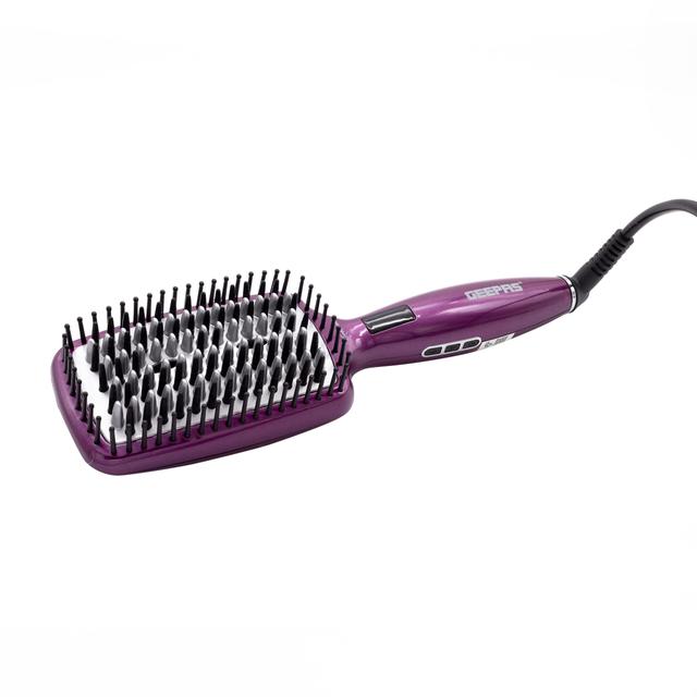 Geepas Ceramic Hair Brush 50W - Digital Temperature Control with Instant Heat Up to 230°C -Fine Bristle for Hair Care - Easy to Clean -Ideal for Short & Long Hairs - SW1hZ2U6MTM5MDY3