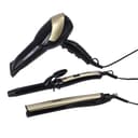 Geepas 3 In 1 Hair Styling Set 2200W - 2 Speed & 3 Heat Setting Curler - Ceramic Coating Plates Straightener with 25mm Hair Curler - Ideal Gift for Women - Perfect for Short & Long Hairs - 257758