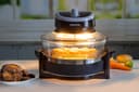 Geepas GHO34048UK Halogen Oven Countertop Air Fryer - Infrared Convection Cooker with Glass Cooking Bowl - Ideal for Healthy Meals, Great for Chicken, Steak, Fish, Ribs, Shrimp, More - 126417