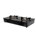 Geepas 2-Burner Gas Hob - Attractive Design, Tempered Glass Worktop - Automatic Ignition, 2 Heating Zones - Portable Cooktop - Ideal for Home, Office and More